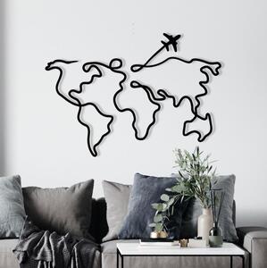 Nástěnná dekorace 60x42 cm mapa kov