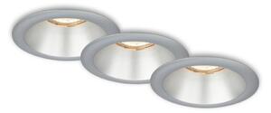 Briloner 7042-034-SADA 3x Koupelnové podhledové svítidlo 1xGU10/9W/230V stříbrná
