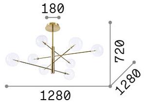 Ideal Lux 345420 EQUINOXE závěsné svítidlo 8xG4 měděná