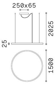 Ideal Lux 342177 ORACLE SLIM závěsné svítidlo D1500mm LED 83W 7850/4960lm 2700K bílá ON-OFF