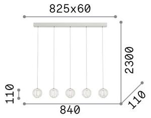 Ideal Lux 343471 DIAMOND závěsné svítidlo LED 23W 2350/1500lm 3000K chromová