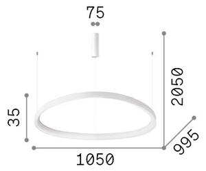 Ideal Lux 341613 GEMINI závěsné svítidlo LED 78W 8600/6180lm 2700K bílá ON-OFF