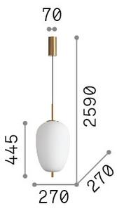 Ideal Lux 314945 UMILE-3 závěsné svítidlo D270mm LED 20W 2000/1420lm 3000K zlatá, bílá