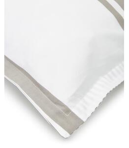 Béžovo-bílé povlečení na dvoulůžko z bavlněného perkálu Westwing Collection, 200 x 200 cm