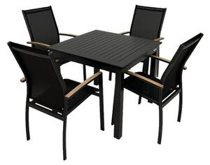 Doppler EXPERT WOOD antracit - zahradní hliníková sedací souprava 4+1