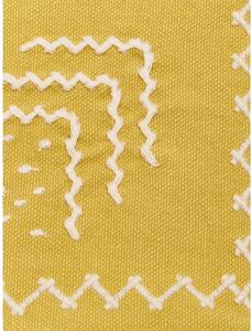 Žlutý bavlněný dekorativní povlak na polštář Westwing Collection Huata, 30 x 50 cm