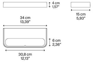 Lodes 21552 1027 Shift large, svítidlo pro nepřímé osvětlení, 1x32,5W LED 2700K TRIAC, matná bílá, 34x15cm
