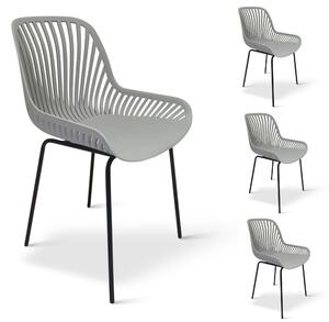 Vikio Designová židle T221 šedá - set 4 ks