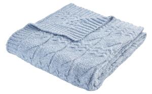 Modrá pletená deka 150x200 cm Cable Knit – Bianca