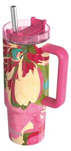 Termohrnek Stream s brčkem, 950ml, Quokka, pink flambe