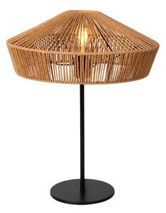 LUCIDE 10513/40/72 YUNKAI stolní lampa V500mm 1xE27 černá, přírodní