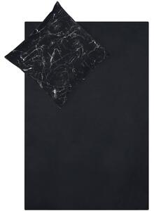 Černé povlečení na jednolůžko z bavlněného perkálu Westwing Collection Malin, 135 x 200 cm