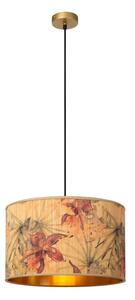 LUCIDE 10415/45/99 TANSELLE závěsné svítidlo D450mm 1xE27 mosazná, béžová s barevným potiskem
