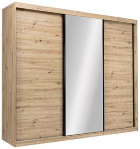 ŠATNÍ SKŘÍŇ S POSUVNÝMI DVEŘM, dub artisan, 250/215/59,5 cm P & B - Šatní skříně, Online Only