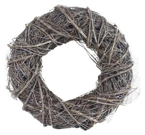 MOREX Proutěný věnec P2184/1 – šedá přírodní dekorace na dveře (30×8×30 cm)