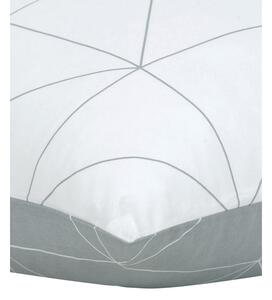 Bílo-šedý bavlněný dekorativní povlak na polštář by46, 45 x 85 cm