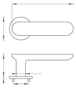 Dveřní kování MP NELA - R 4158 5S (WS - Bílá matná ), klika-klika, Bez spodní rozety, MP WS (bílá mat)