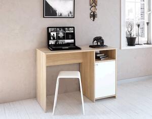 KONDELA PC stůl, dub sonoma / bílá, DEDE