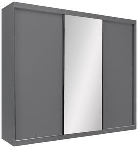 ŠATNÍ SKŘÍŇ S POSUVNÝMI DVEŘM, barvy grafitu, 250/215/59,5 cm P & B - Šatní skříně, Online Only