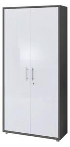 SKŘÍŇ NA ŠANONY, antracitová, vysoce lesklá bílá, 84,4/185,6/33 cm MID.YOU - Online Only kancelářský nábytek, Online Only