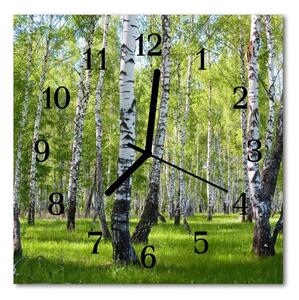Skleněné hodiny čtvercové Birch les 30x30 cm