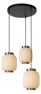 LUCIDE 13435/03/31 GOSSE Závěsné svítidlo E27 3x40W bílá, matné zlato/mosaz