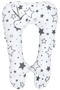 NEW BABY Multifunkční stabilizační polštářek New Baby hvězdy šedé bavlna, antialergické vlákno, 160 cm