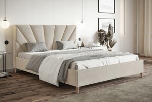 BeComfort světle šedá plyšová manželská postel s rámem 180 x 200 cm AK-02-BG