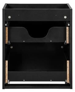 COMAD Závěsná skříňka s umyvadlem - NOVA 82-50-2S black, šířka 50 cm, matná černá