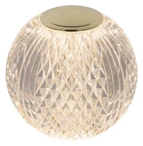 LUCIDE 13599/02/60 CINTRA dotyková stolní lampička V105mm LED 2W/125lm 2700K mosazná, průhledná, nabíjecí baterie, 3StepDIM