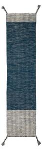 Modrý vlněný běhoun Flair Rugs Anu, 60 x 200 cm