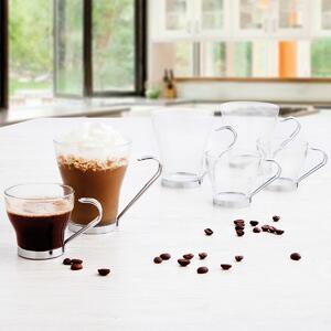 Set Hrnků na Kávu Quid Transparentní Ocel Sklo (110 ml) (3 kusů)