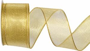 Stuha zlatá PLATINUM GOLD lurexová 40mm x 2m (14,- Kč/m)