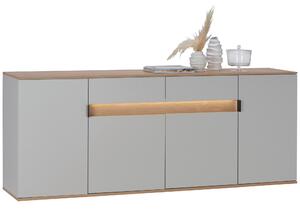 ŠIROKÁ KOMODA, sukový dub, barvy dubu, světle šedá, 205,6/80/42 cm Dieter Knoll - Komody z masivu