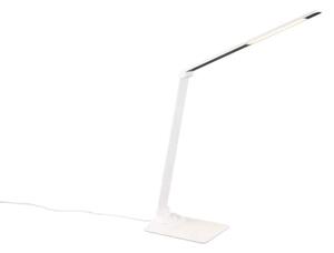 Trio Leuchten 545310131 TRAVIS - LED stolní bílá lampa na pracovní stůl s USB pro nabíjení mobilu, LED 6,5W, 3000+5000+6500K (Moderní stmívatelná LED stolní lampa na pracovní stůl)