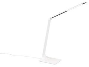 Trio Leuchten 545310131 TRAVIS - LED stolní bílá lampa na pracovní stůl s USB pro nabíjení mobilu, LED 6,5W, 3000+5000+6500K (Moderní stmívatelná LED stolní lampa na pracovní stůl)