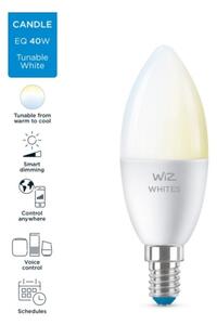 LED Stmívatelná žárovka C37 E14/4,9W/230V 2700-6500K CRI 90 Wi-Fi - WiZ