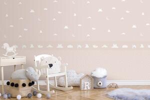 Růžová dětská samolepící bordura, medvídci, hvězdičky 7503-3, Noa, ICH Wallcoverings