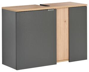SKŘÍŇKA POD UMYVADLO, antracitová, dub artisan, antracitová, dub artisan, 80/56/32 cm home24 - Koupelnové série, Online Only