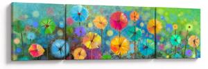 Obraz - Abstraktní květiny (170x50 cm)