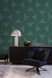 Vliesová zelená geometrická tapeta - polokoule - 357225, Natural Fabrics, Origin