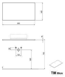 Koupelnová skříňka pod umyvadlo TIM 80 cm