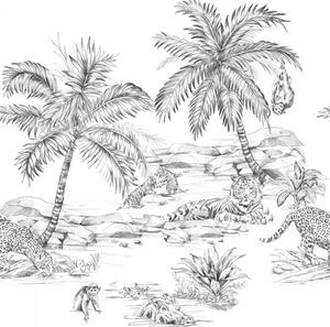 Vliesová obrazová tapeta - zvířata, palmy, safari - 357223, 250x279cm, Precious, Origin