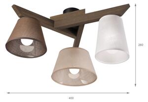 Brilagi - LED Přisazený lustr ANTHONY 3xE14/40W/230V dub ořech
