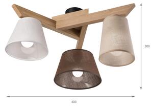 Brilagi - LED Přisazený lustr ANTHONY 3xE14/40W/230V dub