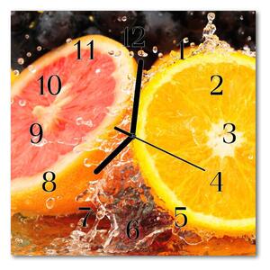 Nástenné skleněné hodiny ovoce 30x30 cm
