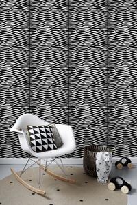 Vliesová černobílá tapeta - imitace kůže zebry 136807, Paradise, Esta Home
