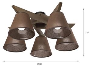 Brilagi - LED Přisazený lustr ANTHONY 5xE14/40W/230V dub ořech/hnědá
