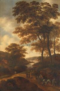Vliesová obrazová tapeta Romantická krajina 158883, 186 x 279 cm, Blush, Esta Home