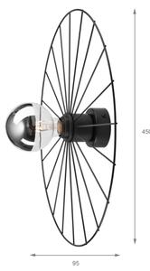 Nástěnné svítidlo MONTANA 1xE27/15W/230V pr. 45 cm černá